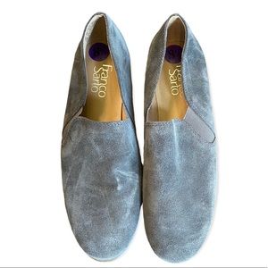 Franco Sarto Pardon Gray Suede Loafers-Size 8.5